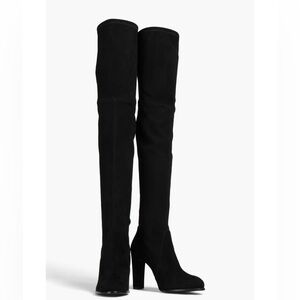 Stuart Weitzman Highland Black Suede Boots size 7